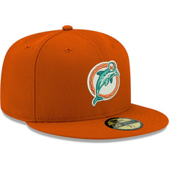 Miami Dolphins New Era Omaha Throwback 59FIFTY Fitted Hat Orange
