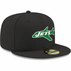 New York Jets New Era Omaha Throwback 59FIFTY Fitted Hat Black
