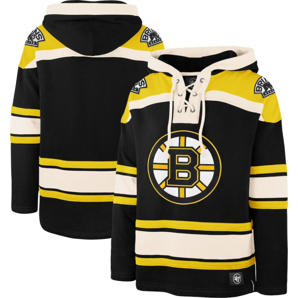 Boston Bruins '47 Superior Lacer Hoodie - Black - NHL 3996200