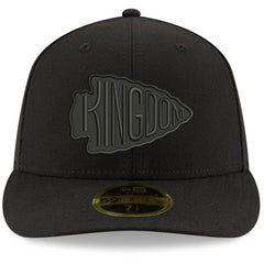 Kansas City Chiefs New Era Alternate Logo Black on Black Low Profile 59FIFTY II Fitted Hat Black