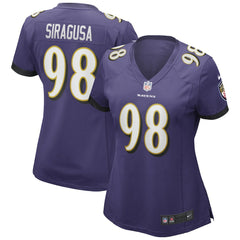 Nike Tony Siragusa Baltimore Ravens Women's Game Retired Player Jersey Purple