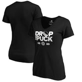 Boston Bruins Women's Drop the Puck V-Neck T-Shirt - Black - NHL 4001717