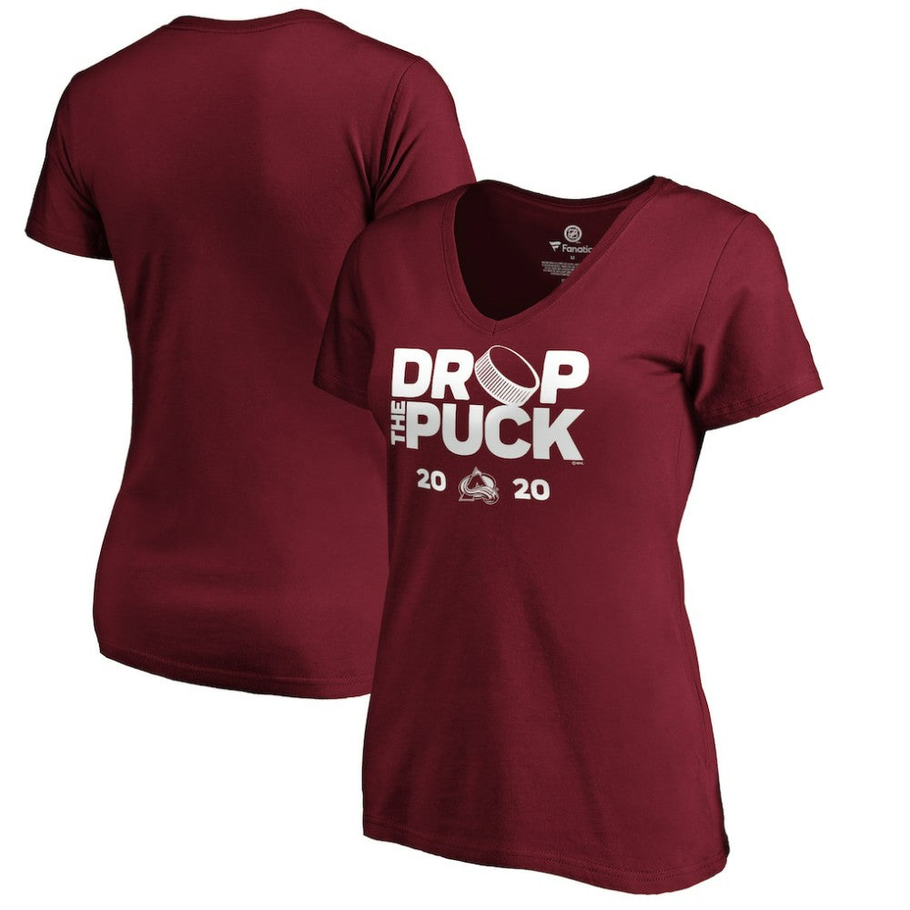 Colorado Avalanche Women's Drop the Puck V-Neck T-Shirt - Garnet - NHL 4001722