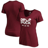 Colorado Avalanche Women's Drop the Puck V-Neck T-Shirt - Garnet - NHL 4001722