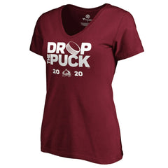 Colorado Avalanche Women's Drop the Puck V-Neck T-Shirt - Garnet - NHL 4001722