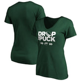 Minnesota Wild Women's Drop the Puck V-Neck T-Shirt - Green - NHL 4001729