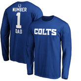 Indianapolis Colts #1 Dad Long Sleeve Team Logo T-Shirt Royal