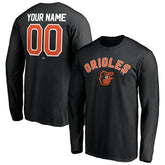 Baltimore Orioles Personalized Winning Streak Name & Number Long Sleeve T-Shirt - Black - MLB Discount