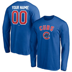 Chicago Cubs Personalized Winning Streak Name & Number Long Sleeve T-Shirt - Royal - MLB Discount