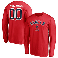 Los Angeles Angels Personalized Winning Streak Name & Number Long Sleeve T-Shirt - Red - MLB Sale