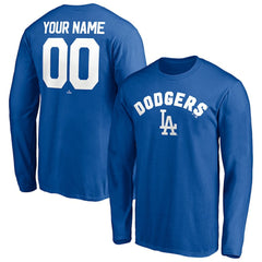 Los Angeles Dodgers Personalized Winning Streak Name & Number Long Sleeve T-Shirt - Royal - MLB Sale