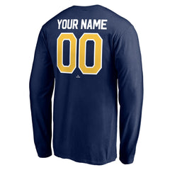Milwaukee Brewers Personalized Winning Streak Name & Number Long Sleeve T-Shirt - Navy - MLB on Sale