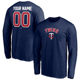 Minnesota Twins Personalized Winning Streak Name & Number Long Sleeve T-Shirt - Navy - MLB Discount