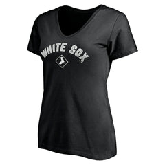 Chicago White Sox Women's Personalized Winning Streak Name & Number V-Neck T-Shirt - Black - MLB Discount