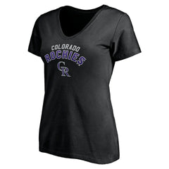 Colorado Rockies Women's Personalized Winning Streak Name & Number V-Neck T-Shirt - Black - MLB Discount