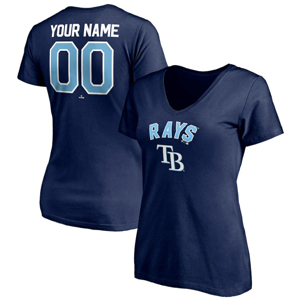Tampa Bay Rays Women's Personalized Winning Streak Name & Number V-Neck T-Shirt - Navy - MLB Online