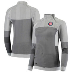 Chicago Cubs Levelwear Women's Verse Asymmetrical Raglan Tri-Blend Quarter-Zip Jacket - Gray - MLB Online
