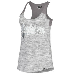 Las Vegas Raiders New Era Women's Space Dye Racerback Scoop Neck Tank Top Silver/Black