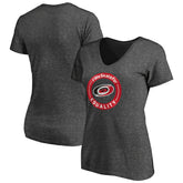 Carolina Hurricanes Women's #WeSkateFor V-Neck T-Shirt - Heather Gray - NHL 4017816