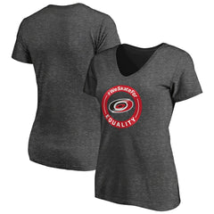 Carolina Hurricanes Women's #WeSkateFor V-Neck T-Shirt - Heather Gray - NHL 4017816