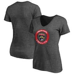 Florida Panthers Women's #WeSkateFor V-Neck T-Shirt - Heather Gray - NHL 4017823