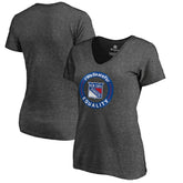 New York Rangers Women's #WeSkateFor V-Neck T-Shirt - Heather Gray - NHL 4017831