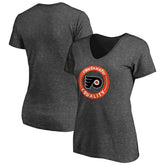 Philadelphia Flyers Women's #WeSkateFor V-Neck T-Shirt - Heather Gray - NHL 4017833
