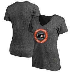 Philadelphia Flyers Women's #WeSkateFor V-Neck T-Shirt - Heather Gray - NHL 4017833
