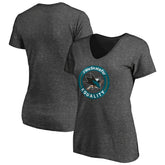 San Jose Sharks Women's #WeSkateFor V-Neck T-Shirt - Heather Gray - NHL 4017835