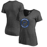 St. Louis Blues Women's #WeSkateFor V-Neck T-Shirt - Heather Gray - NHL 4017836