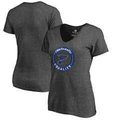 St. Louis Blues Women's #WeSkateFor V-Neck T-Shirt - Heather Gray - NHL 4017836