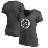 Tampa Bay Lightning Women's #WeSkateFor V-Neck T-Shirt - Heather Gray - NHL 4017837