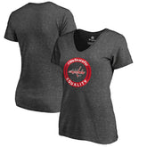 Washington Capitals Women's #WeSkateFor V-Neck T-Shirt - Heather Gray - NHL 4017841