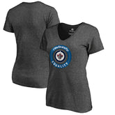 Winnipeg Jets Women's #WeSkateFor V-Neck T-Shirt - Heather Gray - NHL 4017842