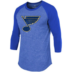 Jordan Binnington St. Louis Blues Fanatics Name & Number Tri-Blend Raglan 3/4-Sleeve T-Shirt - Blue - NHL 4019059