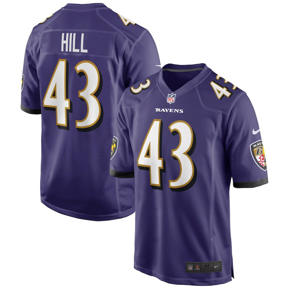 Nike Justice Hill Baltimore Ravens Game Jersey Purple