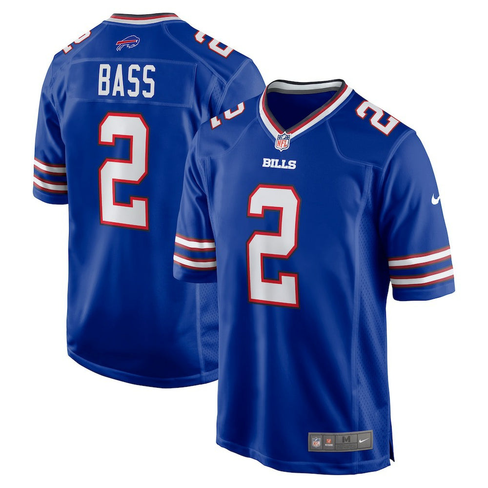 Nike Tyler Bass Buffalo Bills Game Player Jersey Royal