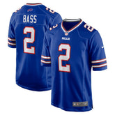 Nike Tyler Bass Buffalo Bills Game Player Jersey Royal