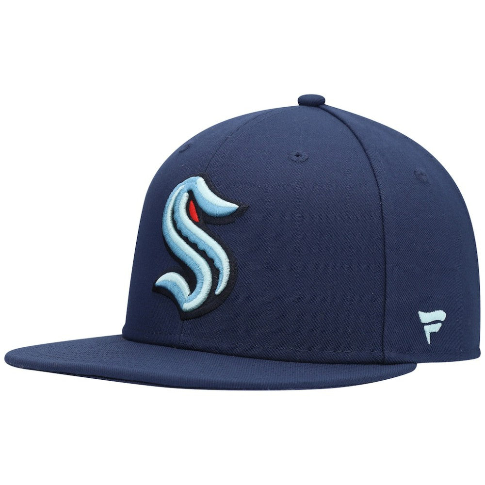Seattle Kraken Fanatics Primary Logo Snapback Hat - Deep Sea Blue - NHL 4026677
