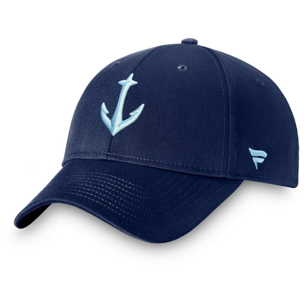 Seattle Kraken Fanatics Core Secondary Logo Adjustable Hat - Deep Sea Blue - NHL 4026713