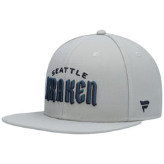 Seattle Kraken Fanatics Wordmark Logo Snapback Hat - Gray - NHL 4026740