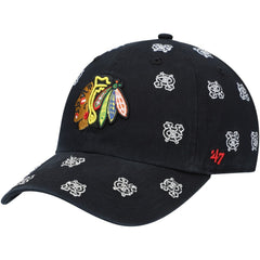 Chicago Blackhawks '47 Women's Confetti Clean Up Adjustable Hat - Black - NHL 4029018