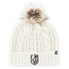 Vegas Golden Knights '47 Women's Logo Meeko Cuffed Knit Hat with Pom - White - NHL 4029069