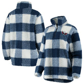 Washington Capitals G-III 4Her by Carl Banks Women's Plaid Sherpa Quarter-Zip Jacket - Navy/White - NHL 4049428