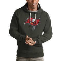 Tampa Bay Buccaneers Antigua Victory Pullover Hoodie Charcoal