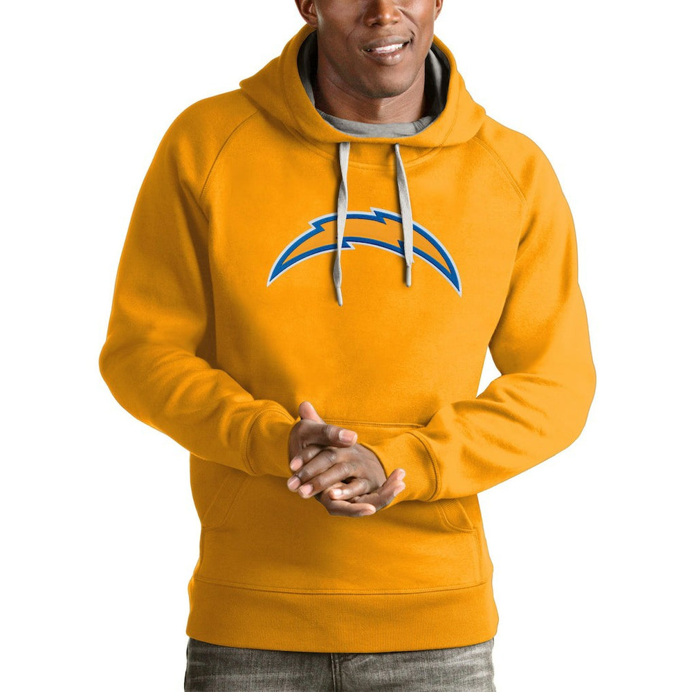 Los Angeles Chargers Antigua Victory Pullover Hoodie Gold