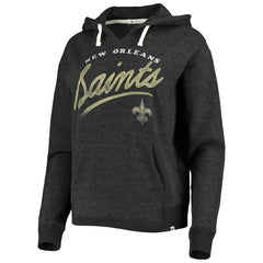47 brand New Orleans Saints '47 Women's Cross Script Emerson Hoodie Heather Charcoal