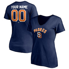 San Diego Padres Women's Cooperstown Winning Streak Personalized Name & Number V-Neck T-Shirt - Navy - MLB Online