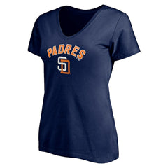 San Diego Padres Women's Cooperstown Winning Streak Personalized Name & Number V-Neck T-Shirt - Navy - MLB Online