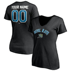 Tampa Bay Rays Women's Cooperstown Winning Streak Personalized Name & Number V-Neck T-Shirt - Black - MLB Online
